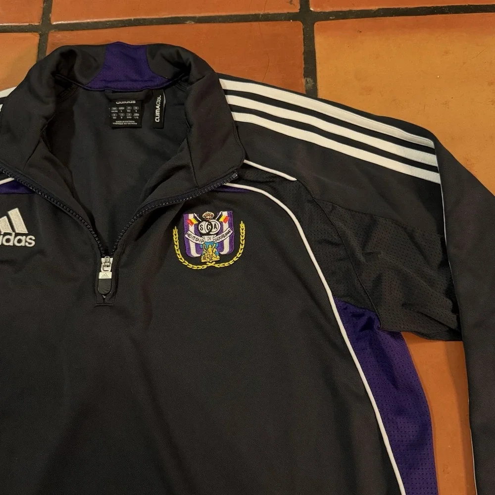 Adidas ClimaCool RSC Anderlecht 1/4 Zip Training Top Black Purple Mens L